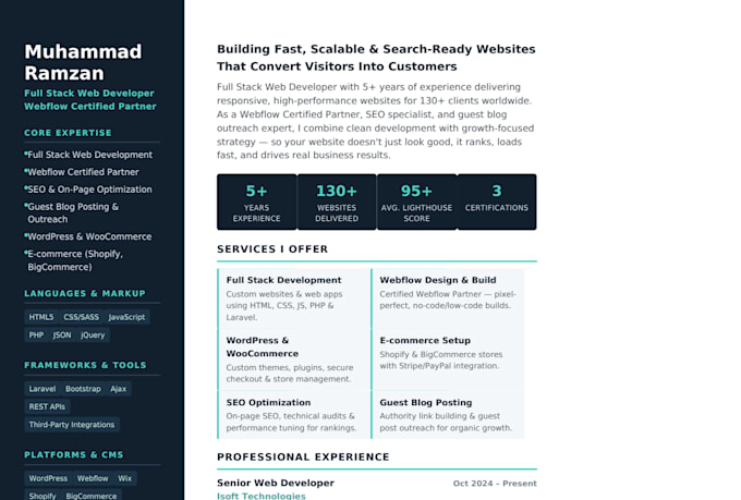 do webflow website development with SEO